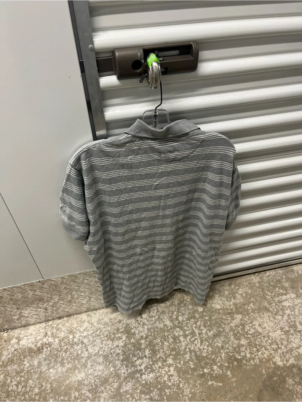 Vintage Chaps Ralph Lauren Gray & White Striped Polo Shirt